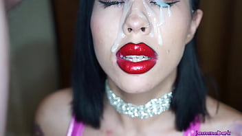 Bimbo Lipstick Fetish Cumshot - Whore Jasmine Dark